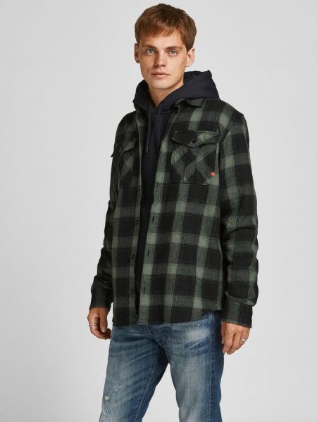 رويال تشيك قميص فضفاض بأكمام طويلة