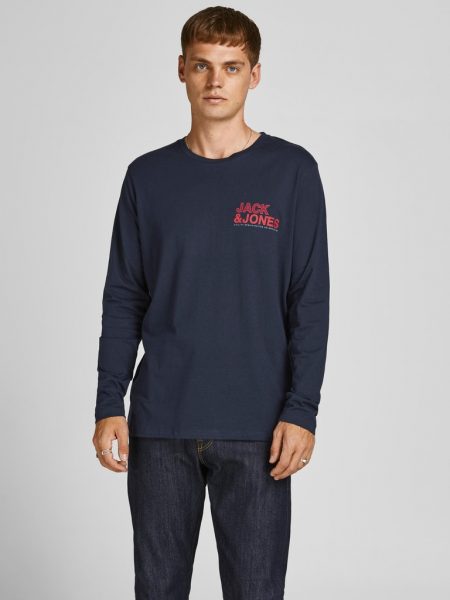 تى شيرت فلوكى أكمام طويلة بياقة دائرية