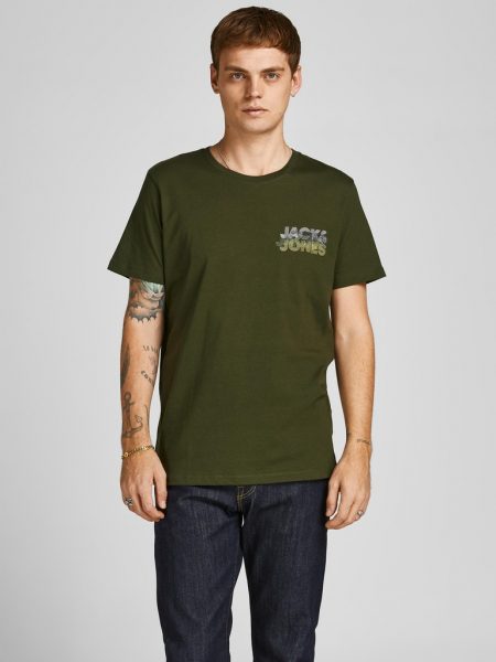 تى شيرت صيفى قبة دائرية من جاك اند جونز وأكمام قصيرة